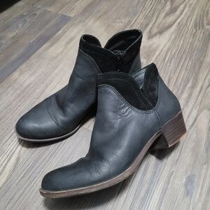 Lucky Brand Black Leather Ankle Boots
